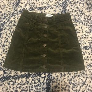 Green corduroy skirt